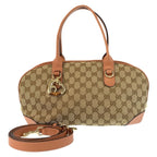 Gucci Horsebit Beige Pink GG Canvas 2-Way Shoulder Bag