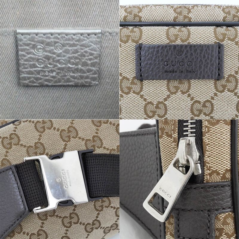 Gucci Waist Bag Body Beige Brown Silver Hardware GG Canvas — view 7