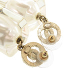 Chanel Coco Mark Faux Pearl Plastic Stone Gold Earrings 0563 — view 6