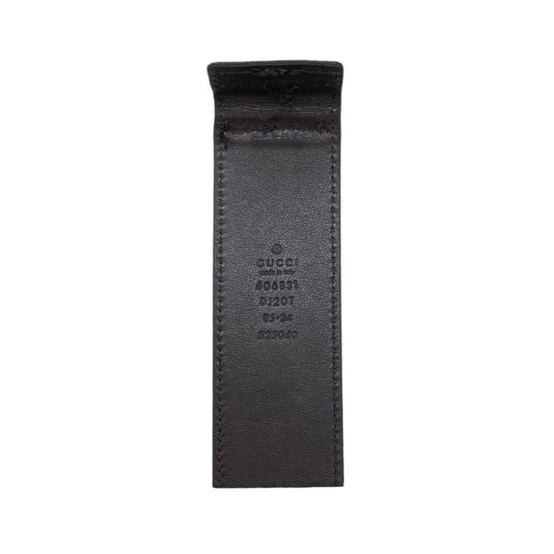 Gucci Wide Belt Double G Dj20 T 1000 Calfskinleather Black Goldhardware — view 9