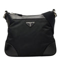 Prada Tessuto Crossbody Shoulder Bag Black Nylon Leather