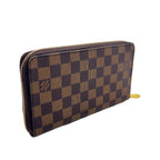 Louis Vuitton Zippy Organizer Damier Ebene Leather Brown Round Wallet Gold — view 2