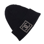 Chanel CC Logo Sports Line Wool Silk Black Hats