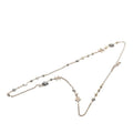 Chanel CC Logo Star Long Necklace Silver Metal Faux Pearl
