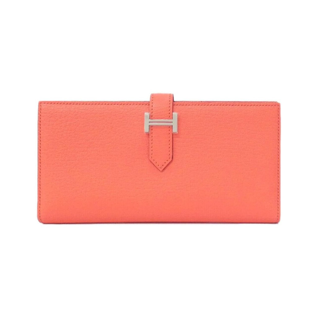 Hermes Bearn Souffle Wallet Rose Texas