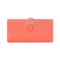 Hermes Bearn Souffle Wallet Rose Texas