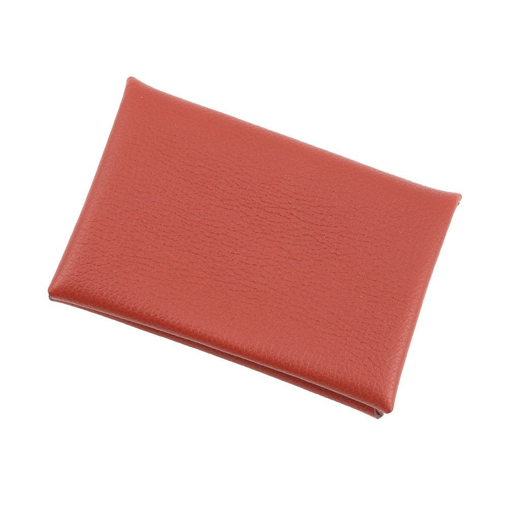 Hermes Card Case Calvi Brick Ever Color Business Holder
