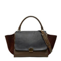 Celine Trapeze 2-Way Shoulder Bag Brown Black Leather