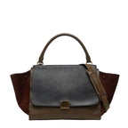 Celine Trapeze 2-Way Shoulder Bag Brown Black Leather