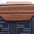 Fendi Shoulder Bag Double Baguette Zucca Denim Blue Canvas — view 5