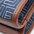 Fendi Shoulder Bag Double Baguette Zucca Denim Blue Canvas — view 6