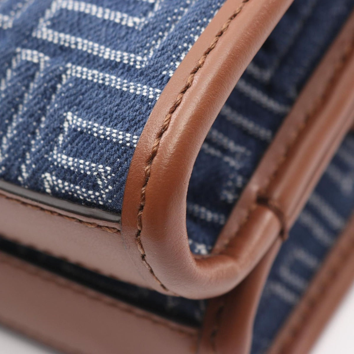 Fendi Shoulder Bag Double Baguette Zucca Denim Blue Canvas — view 6