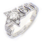 Chanel Ring Comet Shooting Star Motif Half Circle Pave 27 Points Diamond
