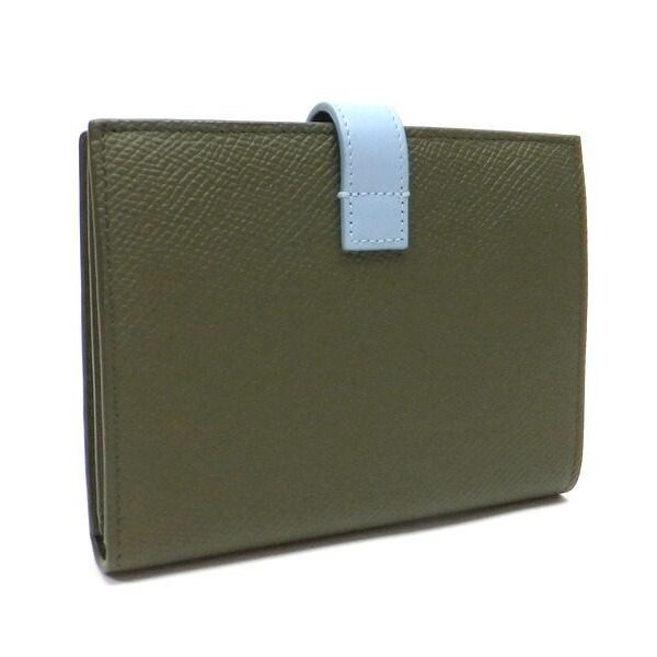 Celine Strap Wallet Grain Calfskin Green Light Blue Bicolor — view 2