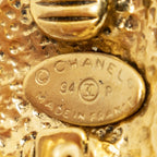 Chanel CC Logo Round Clip Type Earrings Gold Plated — view 3