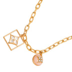 Louis Vuitton Collier Chain Blossom Pearl Shell Diamond Necklace 43 cm 18k PG