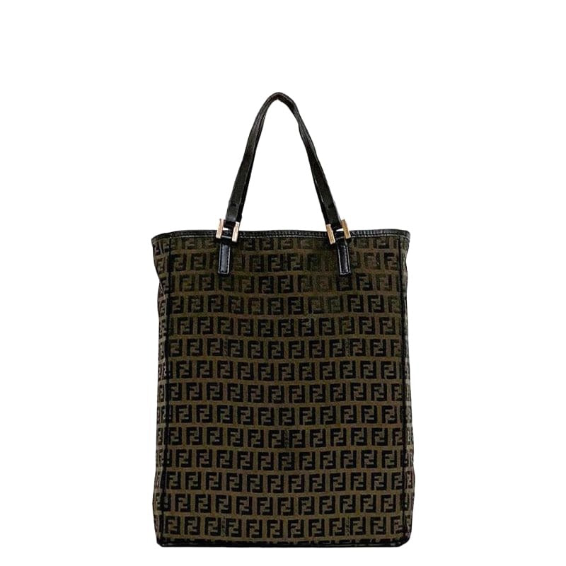 Fendi Tote Bag Brown Black Zucchino