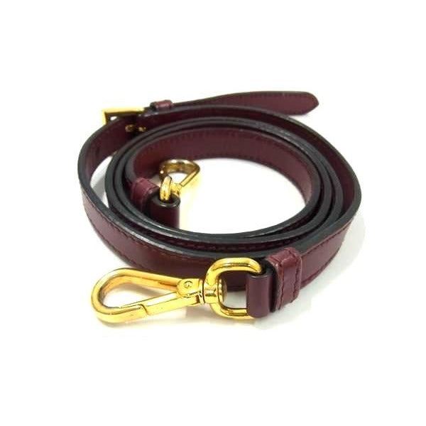 Prada Leather Bag Shoulder Strap Crossbody Red Bm4409