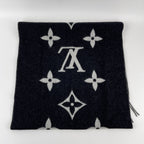 Louis Vuitton Scarf Reykjavik Cashmere Black Gray Vintage — view 3