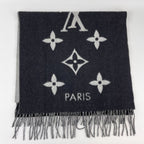 Louis Vuitton Scarf Reykjavik Cashmere Black Gray Vintage — view 4