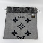 Louis Vuitton Scarf Reykjavik Cashmere Black Gray Vintage — view 5