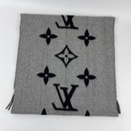 Louis Vuitton Scarf Reykjavik Cashmere Black Gray Vintage — view 7