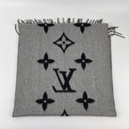 Louis Vuitton Scarf Reykjavik Cashmere Black Gray Vintage — view 8