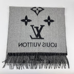 Louis Vuitton Scarf Reykjavik Cashmere Black Gray Vintage — view 9