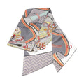 Hermes Carre 90 Cravat Shape Silk Horseman Harness Scarf Gray