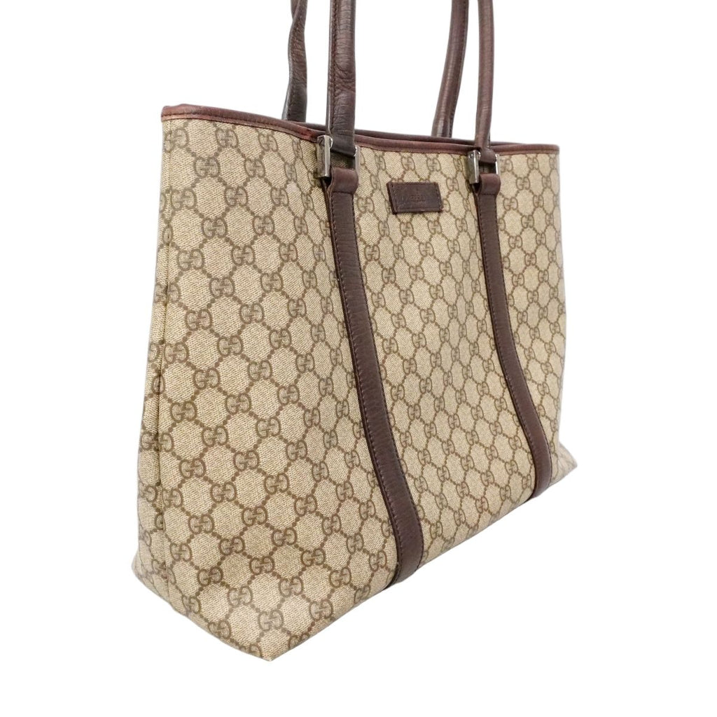 Gucci Tote GG Supreme Brown Silver — view 2