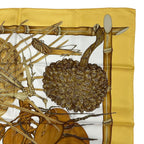 Hermes Carre 90 Jardin Creole Cles Or's Paradise Silk Scarf Yellow — view 4