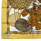 Hermes Carre 90 Jardin Creole Cles Or's Paradise Silk Scarf Yellow — view 6