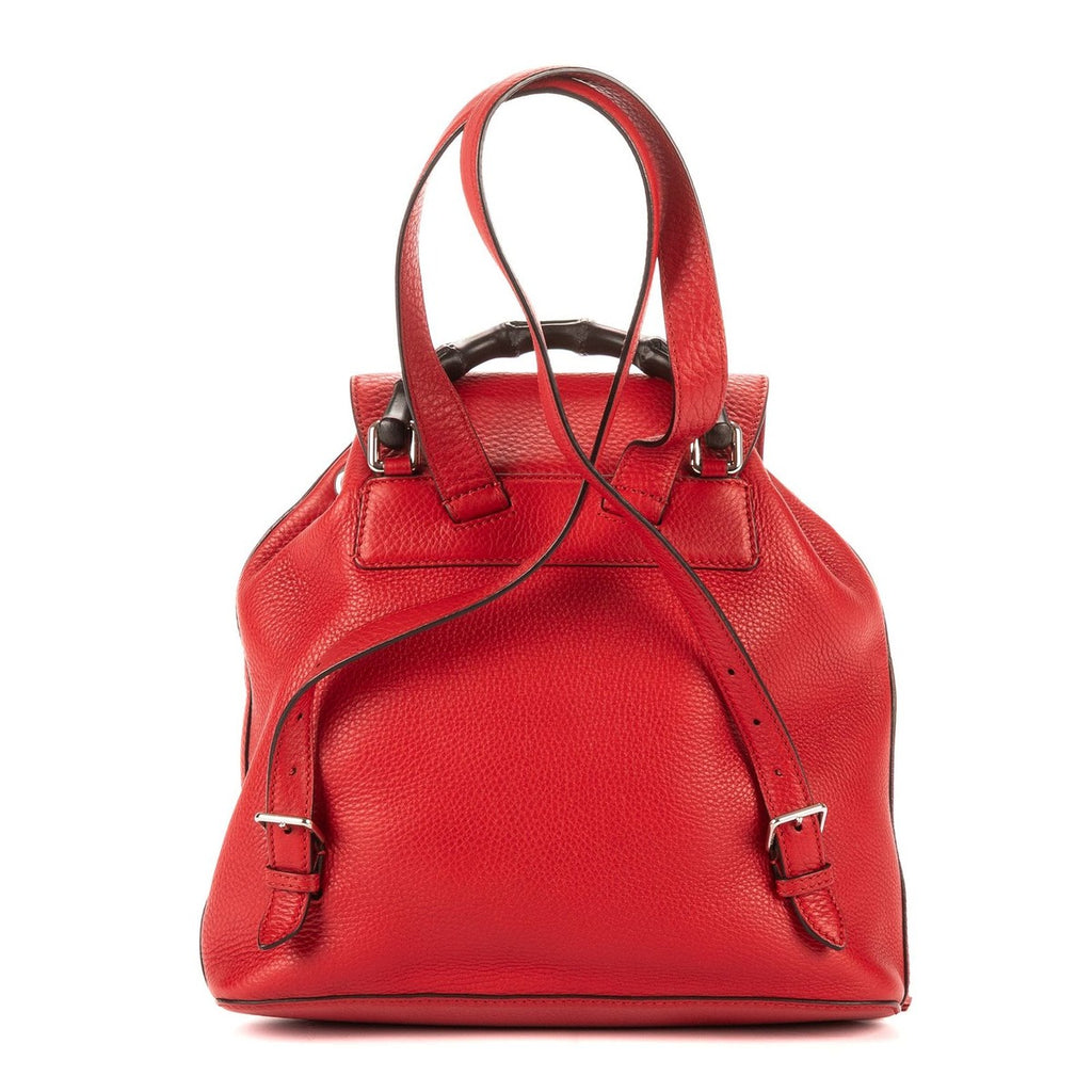 Gucci Bamboo Backpack Tassel Red Grain Leather — view 5