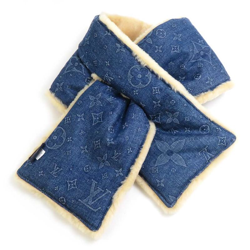 Louis Vuitton Scarf Echarpe Shearling Denim — view 2