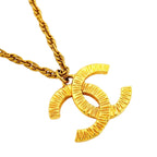 Chanel Necklace Vintage CC Logo Gold Plated — view 2