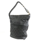 Chanel Coco Charm Black Gold Caviar Leather Quilted Stitch Shoulder Bag — view 2