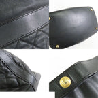 Chanel Coco Charm Black Gold Caviar Leather Quilted Stitch Shoulder Bag — view 7