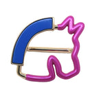 Hermes Scarf Ring Cheval Neon Pink Blue Gold Hardware Accessories