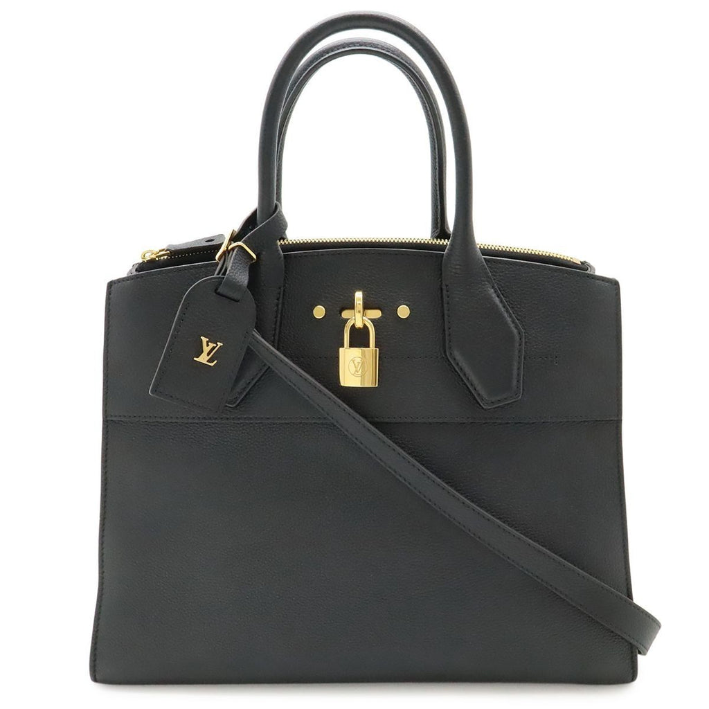 Louis Vuitton City Steamer Mm 2-Way Shoulder Bag Taurillon Leather Noir Black