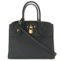 Louis Vuitton City Steamer Mm 2-Way Shoulder Bag Taurillon Leather Noir Black