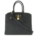 Louis Vuitton City Steamer Mm 2-Way Shoulder Bag Taurillon Leather Noir Black
