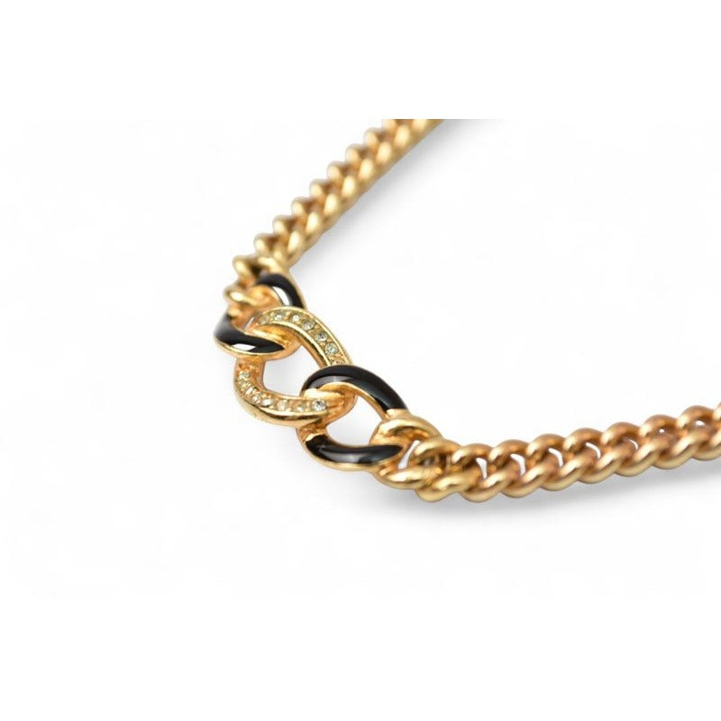 Christian Dior Necklace Vintage Rhinestone Black — view 4