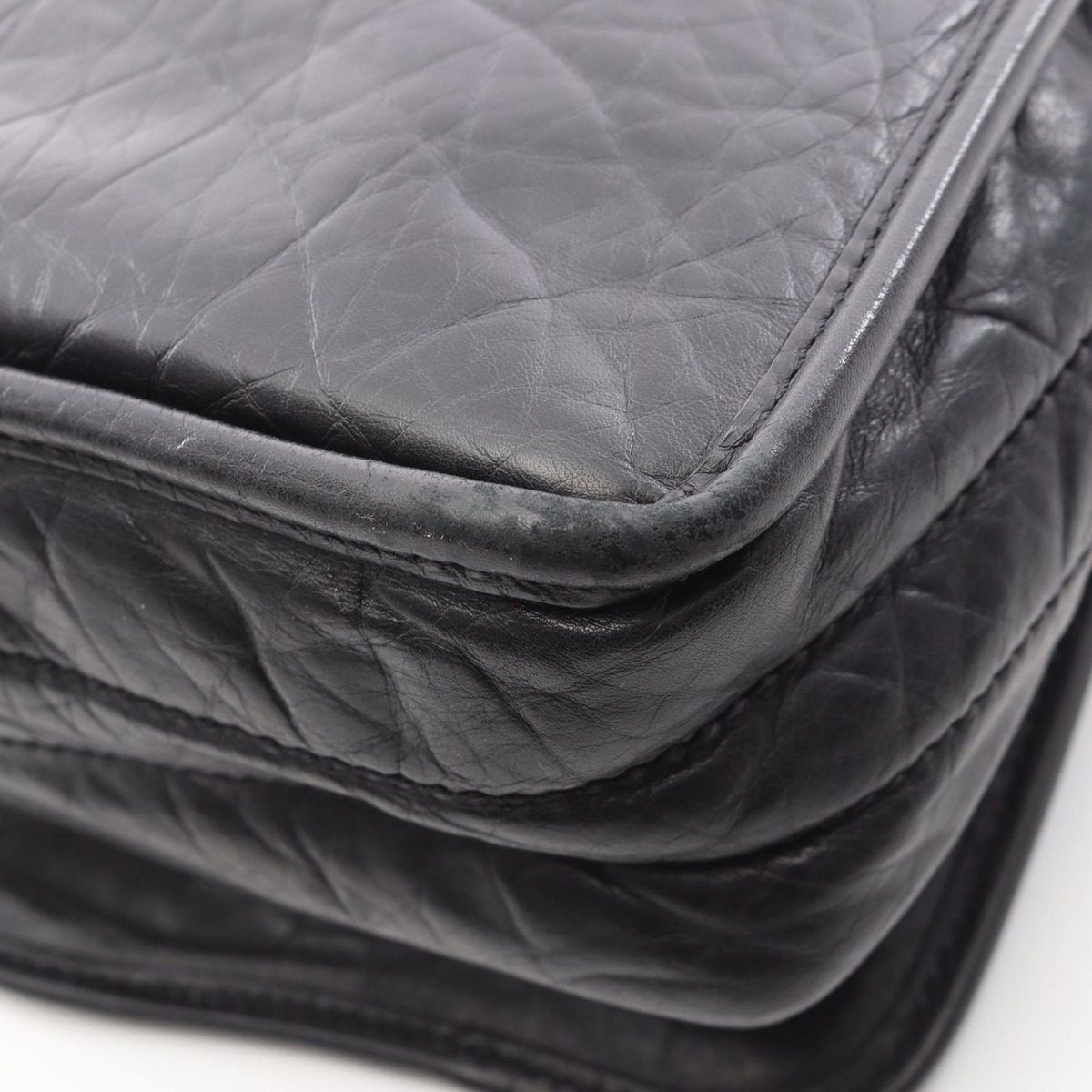 Chanel Shoulder Bag Wild Stitch Black Calf — view 8