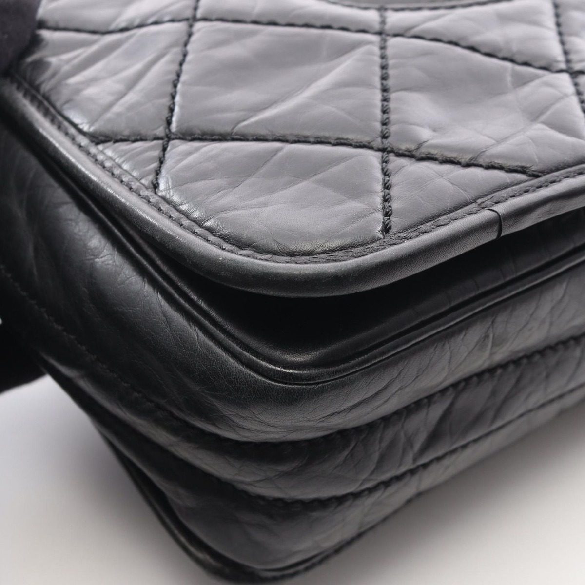 Chanel Shoulder Bag Wild Stitch Black Calf — view 9