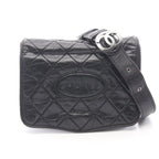 Chanel Shoulder Bag Wild Stitch Black Calf