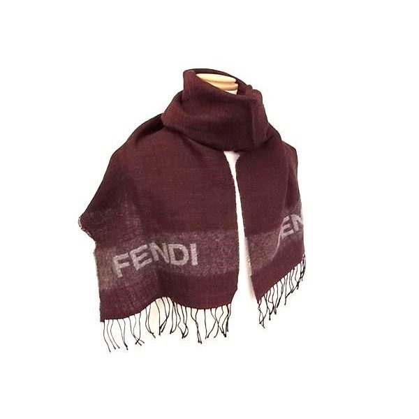 Fendi U-leh Kid Mohair Fringe Scarf Shawl Leh