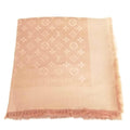 Louis Vuitton Monogram Shawl Large Silk Wool Pink Beige Scarf