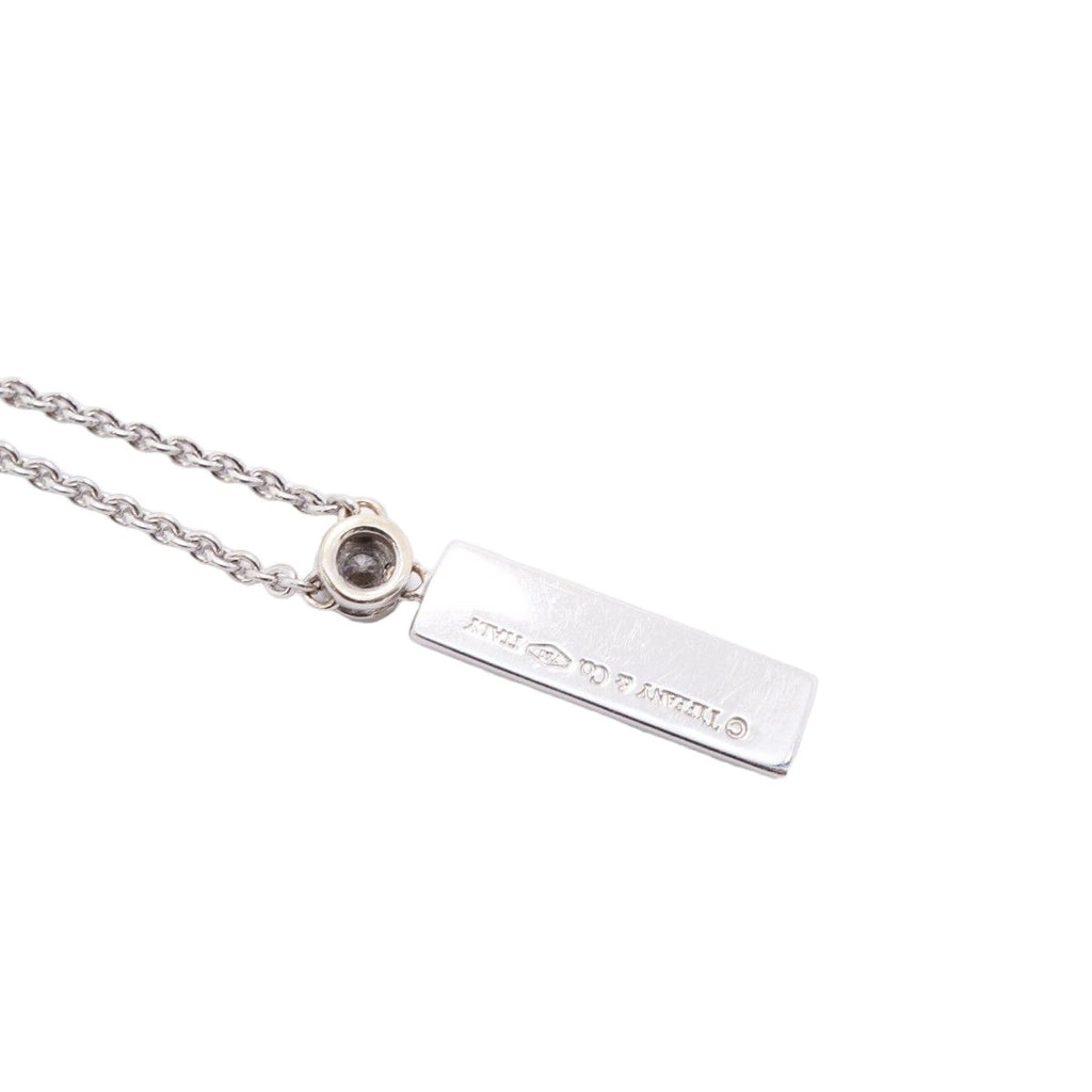 Tiffany & Co Necklace Bar Drop 18k White Gold Diamond — view 2