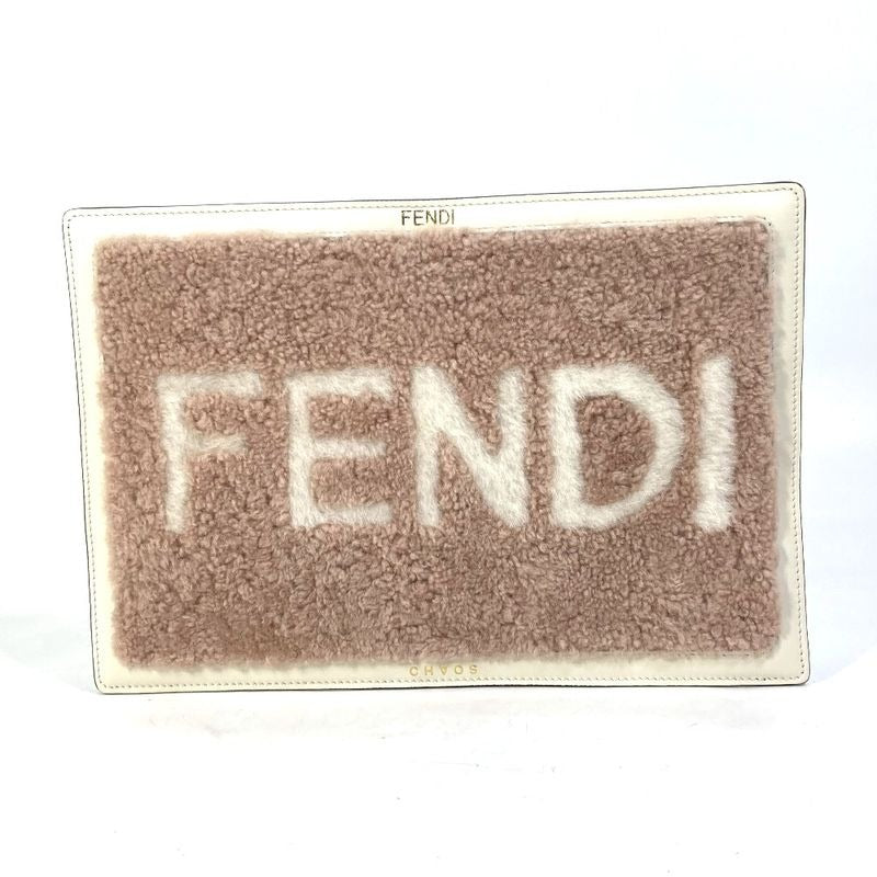 Fendi Miscellaneous Goods Logo PC Cover IPAD 7 Ar921 Leather Pink