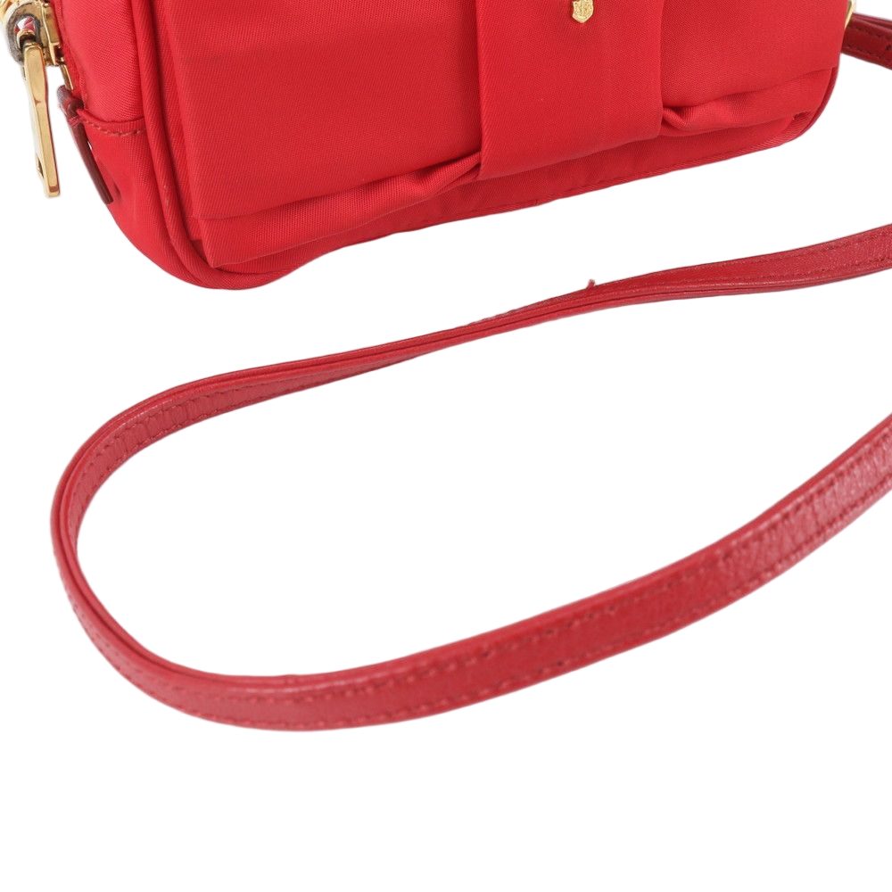 Prada Tessuto Nylon Ribbon Motif Mini 2-Way Shoulder Bag Crossbody Leather — view 2